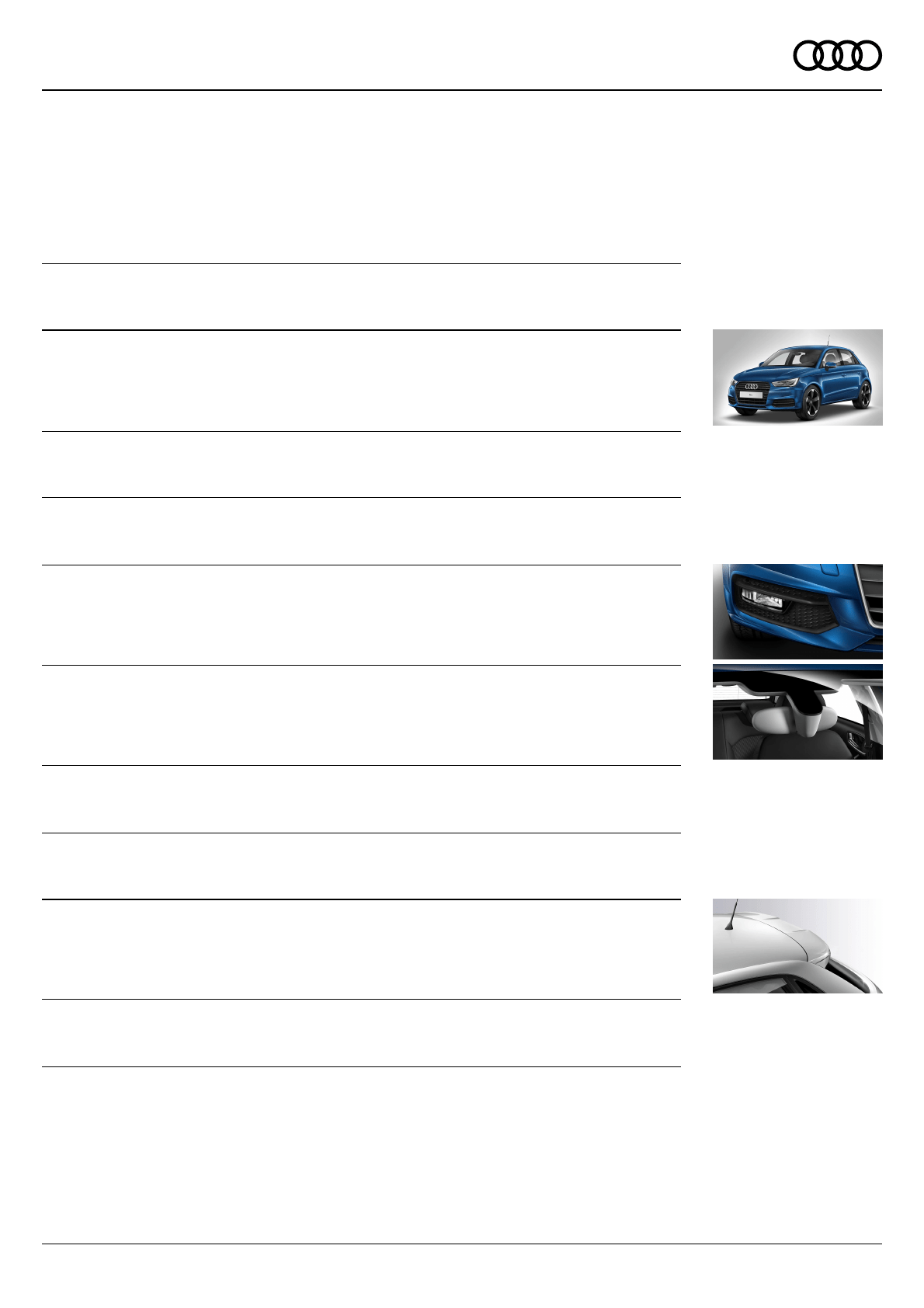 Ilustración: A1 Sportback Adrenalin 1.0 TFSI ultra 95 CV 5 vel. Folleto informativo, Página 3